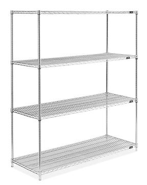 Stainless Steel Wire Shelving Unit - 60 x 24 x 72 H-4298 - Uline