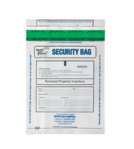 Healthcare Logistics Tamper-Evident Personal Property Bags - Alert Personal Property Bags, Clear, 9" x 12" - 11312