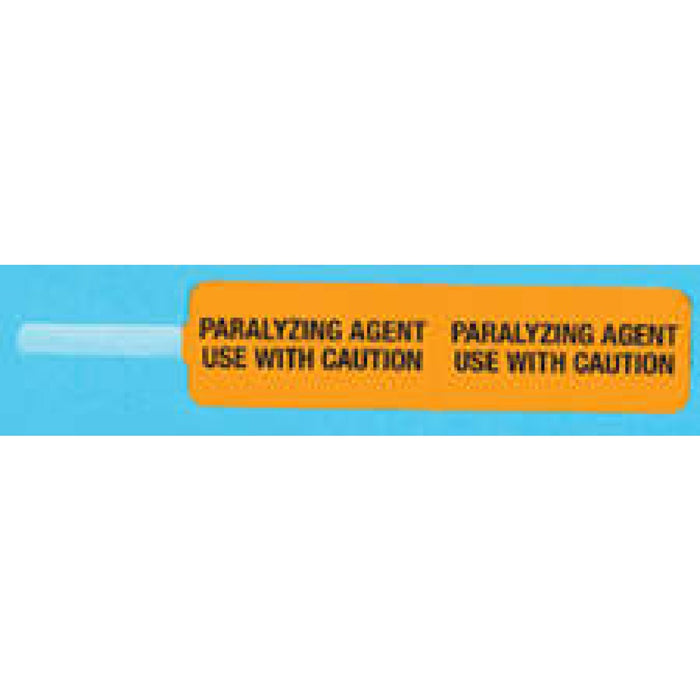 Label Syringe Flag Synthetic Permanent Paralyzing Agent Use 3 7/8" X 3/4" Orange 20 Per Sheet, 100 Sheets Per Package