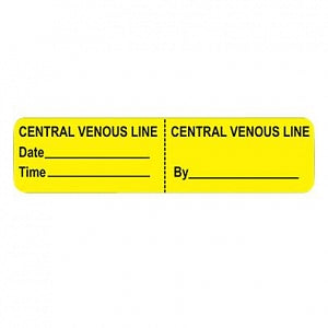 Health Care Logistics Central Venous Line Label - LABEL, READ CENTRAL VENOUS LINE - 17585