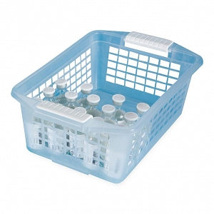 Health Care Logistics Flip and Stack Storage Basket - Flip and Stack Storage Basket, Semi-Clear, Medium, 12" x 4.5" x 8" - 18325