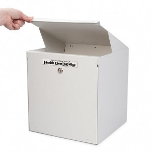 Health Care Logistics Lockable Return Drop Box - Lockable Return Drop Box with 2-1/8" Opening, 1 Key Lock - 19194