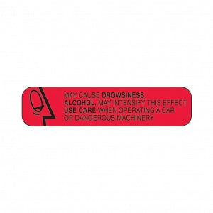 Healthcare Logistic Medication Labels - Medication Labels, Do Not Drink Alcohol, Red with Black Print - 2001