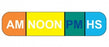 Healthcare Logistic Medication Labels - Medication Labels, AM Noon PM HS, Orange Yellow Green Blue, Multi Color Print - 2209