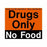 Healthcare Logistic Medication Labels - Printed Refrigerator Magnet, Drugs Only No Food, Orange and Black with Black and White Print - 2381-01