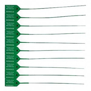 Health Care Logistics Pull-Tight Seals - Pull-Tight Seals, Unnumbered, 9" with 7" Tail, Green - 7825