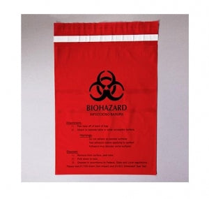 Health Care Logistics Stick-On Biohazard Bags - Stick-On Biohazard Bags, 12" W x 14" H, 2 mil Thickness - 9938