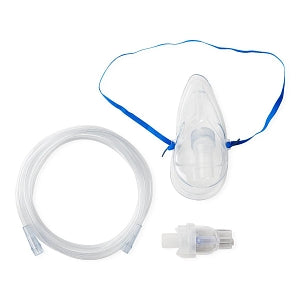 Medline Disposable Handheld Nebulizer Kits with Mask - Disposable Handheld Nebulizer Kit with Upstream Nebulizer, Adult Mask, 7' Tubing and Standard Connector - HCS4485