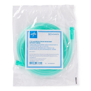 Medline Green Oxygen Tubing with Standard Connector - Green Crush-Resistant Oxygen Tubing, 7', Standard Connector - HCS4507G