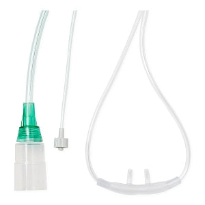 Medline SuperSoft CO2 Cannulas - SuperSoft CO2 Sampling Cannula, 7' O2 Tubing, 4" CO2 Tubing, Male, Adult - HCS4560S