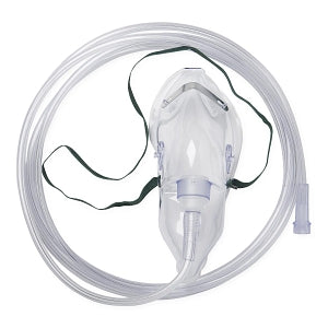 Medline Disposable Oxygen Masks with Standard Connector - Medium-Concentration Adult Mask with 7' Tubing and Standard Connectors - HCS4600B