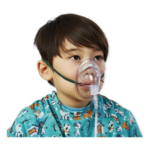 Medline Pediatric Disposable Oxygen Masks with Standard Connector - Disposable Pediatric Medium-Concentration Oxygen Mask with 7' Tubing, Standard Connector - HCS4601B