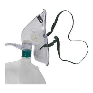 Medline Disposable Oxygen Masks with Standard Connector - High-Concentration Adult Mask with Reservoir Bag, 7' Tubing and Standard Connectors - HCS4610B