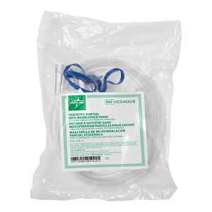 Medline Pediatric Disposable Oxygen Masks with Standard Connector - Disposable Pediatric Partial Non-Rebreather Oxygen Mask with 7' Tubing, Standard Connector - HCS4642B