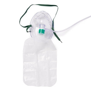 Medline Disposable Oxygen Masks with Standard Connector - Total Non-Rebreather Adult Mask with Reservoir Bag, Safety Vent, Check Valve, 7' Tubing and Standard Connectors - HCS4670B