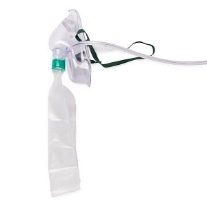 Medline Disposable Oxygen Masks with Standard Connector - Total Non-Rebreather Adult Mask with Reservoir Bag, Safety Vent, Check Valve, 7' Tubing and Standard Connectors - HCS4670B