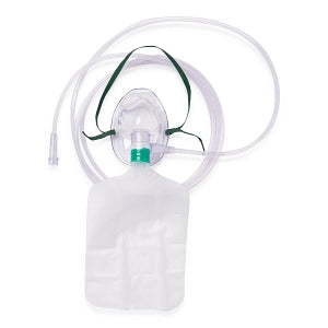 Medline Disposable Oxygen Masks with Standard Connector - Total Non-Rebreather Pediatric Mask with Reservoir Bag, Safety Vent, Check Valve, 7' Tubing and Standard Connectors - HCS4675B