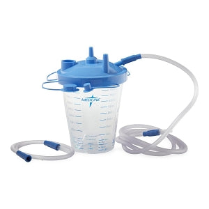 Medline Disposable Suction Canisters and Suction Canister Kits - 850 cc Suction Canister Kit with Float Lid and Tubing - HCS7851