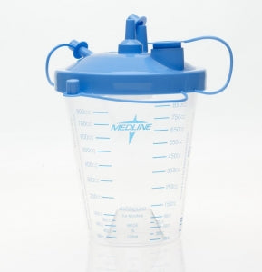 Medline Disposable Suction Canisters and Suction Canister Kits - 850 cc Suction Canister Kit with Filter Lid and Tubing - 7852