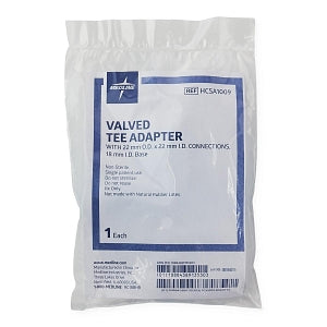 Medline Valved Tee Adapters - Valved Tee Adapter, 22 mm OD / ID - HCSA1009