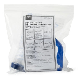 Medline MDI Spacers - Rigid Anti-Static MDI Spacer with Size 4 Adult Mask, Individually Sealed - HCSA100