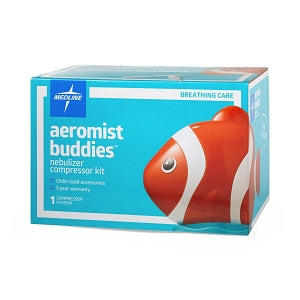 Medline Pediatric Aeromist Buddies Nebulizer Compressors and Accessories - Aeromist Buddies Nebulizer Compressor with Carry Bag, Fish Character - FISHNEB