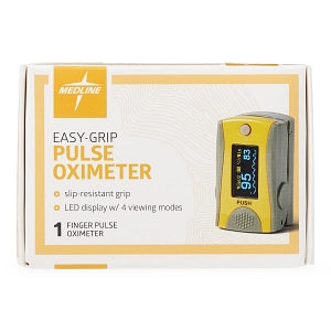 Medline Easy-Grip Finger Pulse Oximeter - Fingertip Pulse Oximeter with Easy-Grip Finger Clip and Lanyard - HCSM70