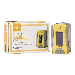 Medline Easy-Grip Finger Pulse Oximeter - Fingertip Pulse Oximeter with Easy-Grip Finger Clip and Lanyard - HCSM70