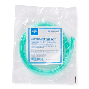 Medline Green Oxygen Tubing with Universal Connector - Green Crush-Resistant Oxygen Tubing, 7', Universal Connector - HCSU4507G