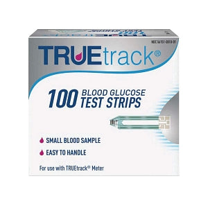 Trividia TRUEtrack Blood Glucose System - TrueTrack Blood Glucose Test Strips, 100/Box, 12 Boxes / Case - A3H0180