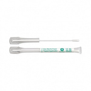 Hardwood 6" Sterile Standard Foam Swab with Plastic Molded Cap - Foam Applicator Swab, Dry Tube, Polystyrene, Sterile, 6" - 25-1506 1PF TT MC