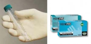 High Five Smooth PF Latex Exam Gloves - 9.5" Powder-Free 5 Mil Latex Exam Gloves, Natural, Size S - L221