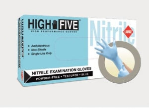 High Five Performance High Five Performance Series Nitrile - Powder-Free Nitrile Exam Gloves, Blue, Size M, 100 Each / Box - N852