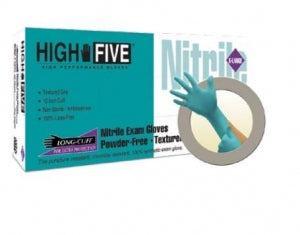 High Five Performance Long Cuff Nitrile Exam Gloves - HighFive Powder-Free Textured Nitrile Exam Gloves, Size M - N892