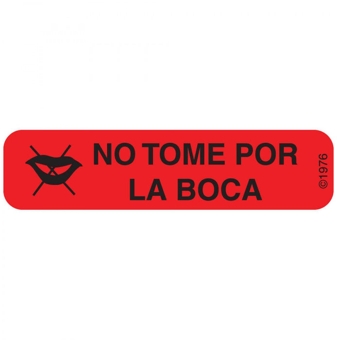 Label Paper Permanent No Tome Por La Boca 1 9/16" X 3/8" Red 500 Per Roll, 2 Rolls Per Box