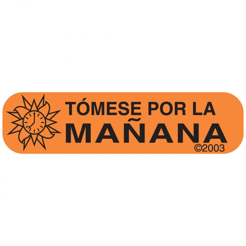 Label Paper Permanent Tomese Por La 1 9/16" X 3/8" Orange 500 Per Roll, 2 Rolls Per Box