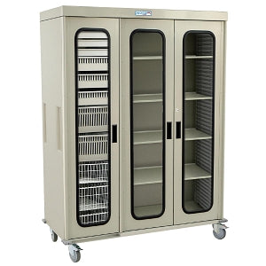 Harloff Mfg Co Double Column Storage Carts - Triple Column Cart with Tambour Door - MS8160-STAPLE