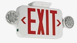 Hubbell Inc Illuminated Exit Signs - Emergency / Exit Sign, LED, White with Green Letter - 93043110