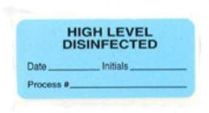 Healthmark Industries Disinfection Labels - High-Level Disinfectant Label, Blue - DC-100214-71-BLUE