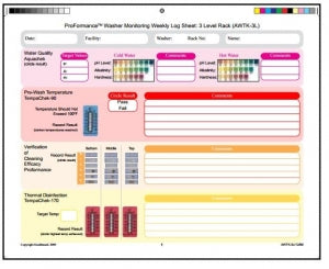 Healthmark ProFormance Weekly Test Kits - Weekly, Proformance Washer Monitoring Log - AWTK-3L