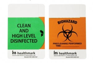 Healthmark High-Level Disinfected Label - High-Level Disinfected Label with Clean and Biohazard Indicators, 2" x 3" - HM-52483-HLD