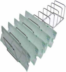 Healthmark Stainless Steel Peel Pack Racks - Pouch Sterilization Rack, Loop Style, 4 Slot, 20" x 6" x 5" - SR-005