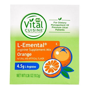 Hormel Health Labs L-EMENTAL Arginine Drink Mix Supplement - Arginine L-Emental Mix Nutrition Supplement, Orange, 10.3 g Packet - 41057