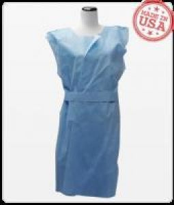 HPK Industries LLC SMS Exam Gowns - Patient Exam Gowns with Sewn Shoulder, 70" x 45", Blue, Size 2XL - 4570 S