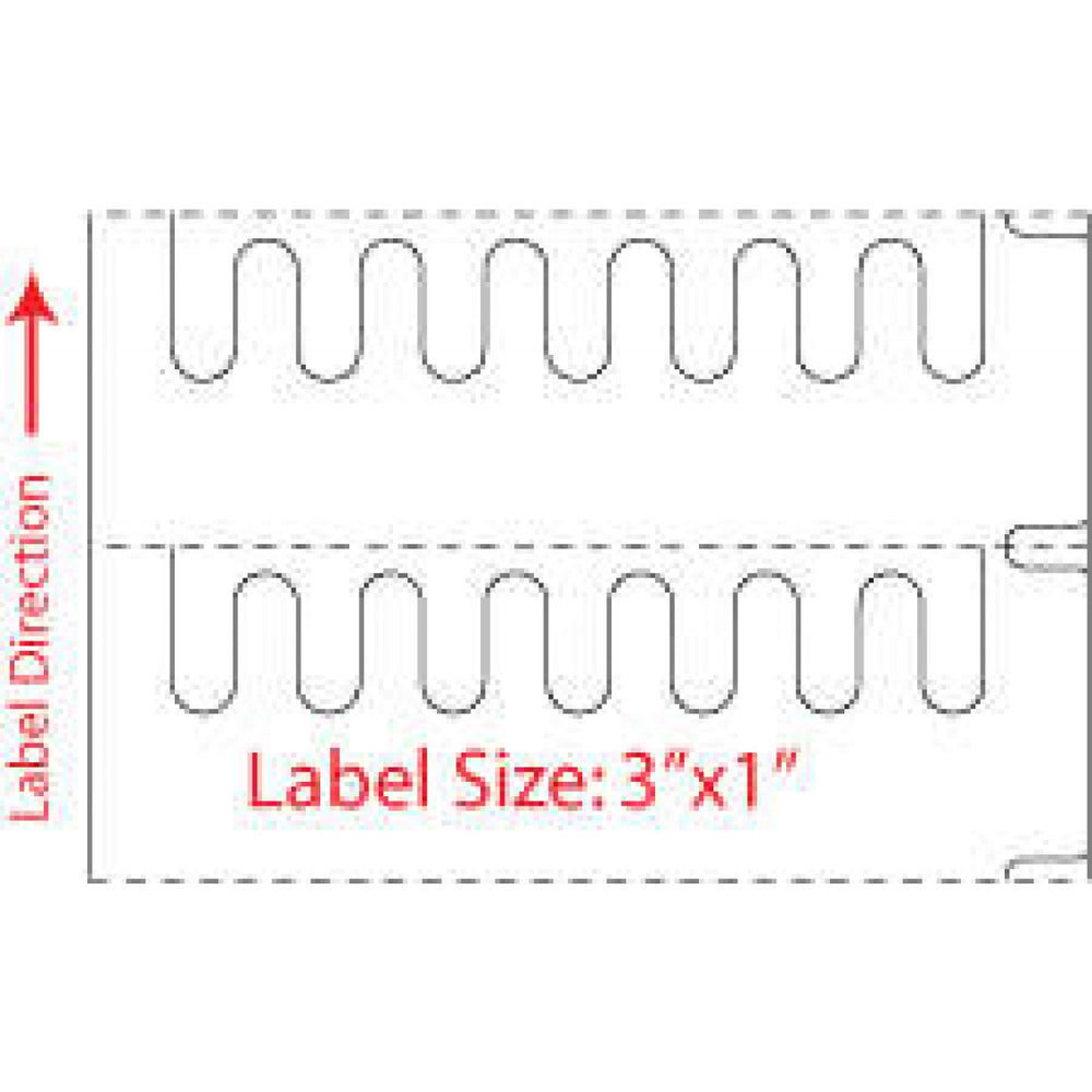 Label Self-Shred Direct Thermal Piggyback Paper Permanent 3" Core 3 X 1" White 4000 Per Roll, 2 Rolls Per Case