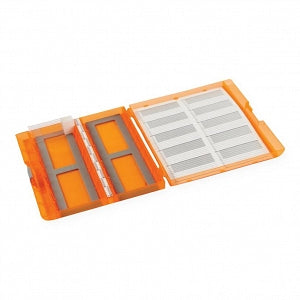 Heathrow Scientific Premium Plus Microscope Slide Box - Premium Plus Microscope Slide Box, 100-Place, Translucent Orange, 5/Pack - 120577