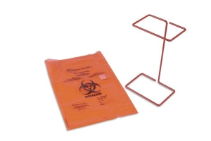 Heathrow Scientific Biohazard Disposal Bag Holder - Biohazard Disposal Bag Holder, HDPE Steel Wire, 203 mm x 305 mm, Red - HS10044H