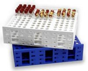 Heathrow Mega Rack Clinical Tube Racks - Mega Rack Tube Rack for 10mL Tubes, Double, Blue - HS120115