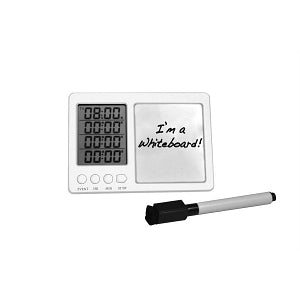 Heathrow Lab Alert 4-Way Timer with Whiteboard & Pen - Lab Alert 4-Way Timer with Whiteboard and Pen, White - HS120365