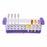 Heathrow Scientific Customizable Test Tube Racks - 10-17 mm Tube Rack, Rotating Shelves, 40-Place, Purple / Natural - HS120498